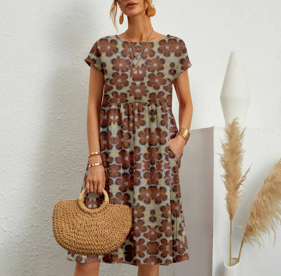 2024 Fashion Women's Loose Cotton Linen Summer Dress