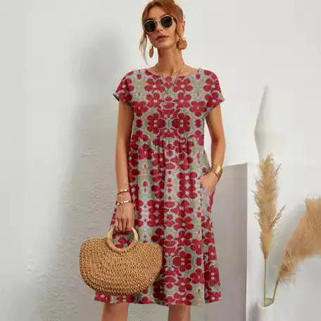 2024 Fashion Women's Loose Cotton Linen Summer Dress
