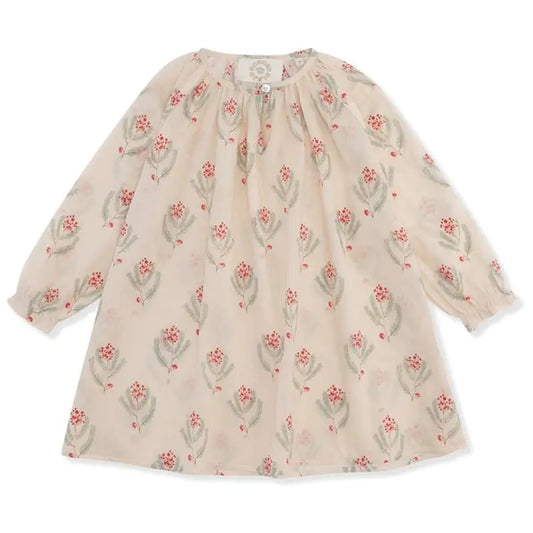 Floral Print Long-sleeved Cotton Dress for Girls