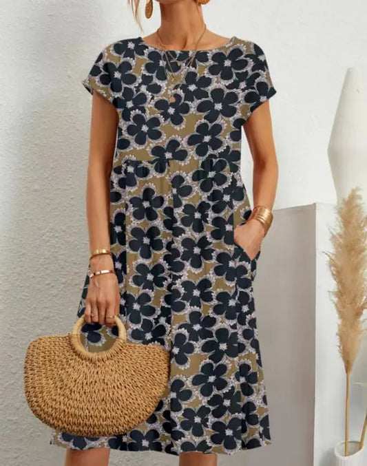 2024 Fashion Women's Loose Cotton Linen Summer Dress
