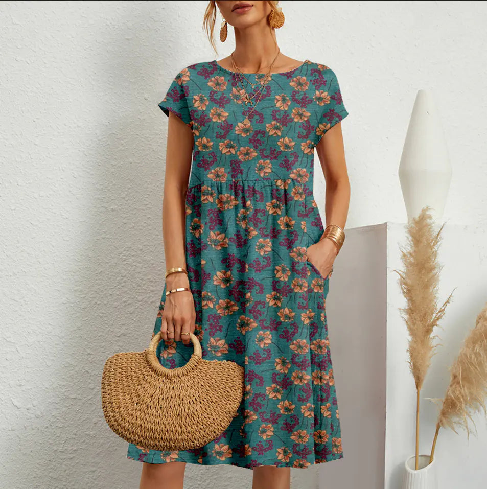 2024 Fashion Women's Loose Cotton Linen Summer Dress
