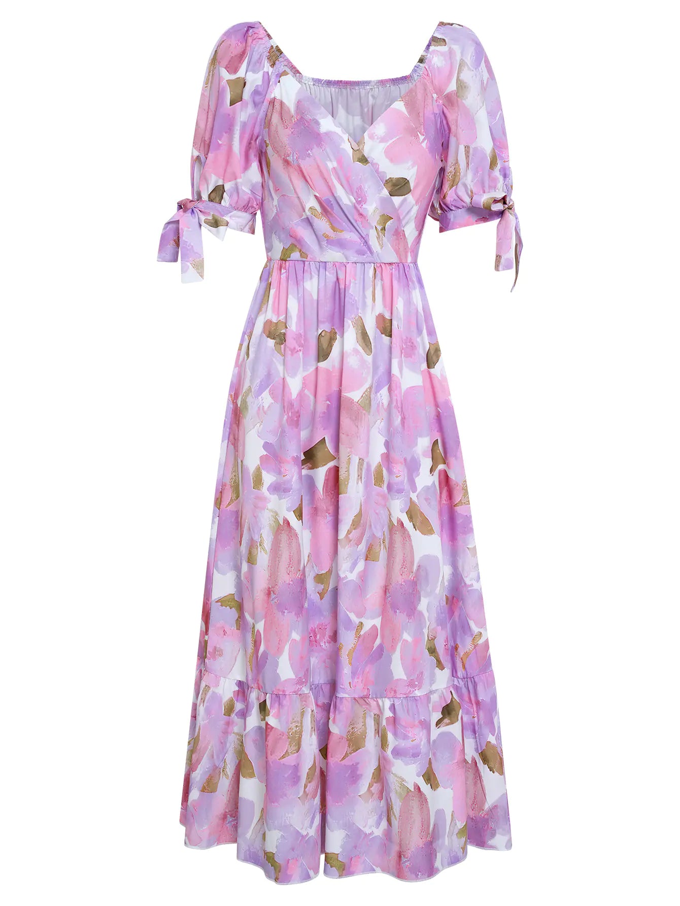 2025 Summer Women's Floral V-Neck Long Dress