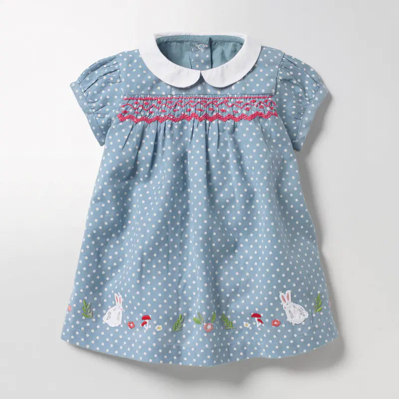 Polka-dot Print Cotton Dress for Summer Girls