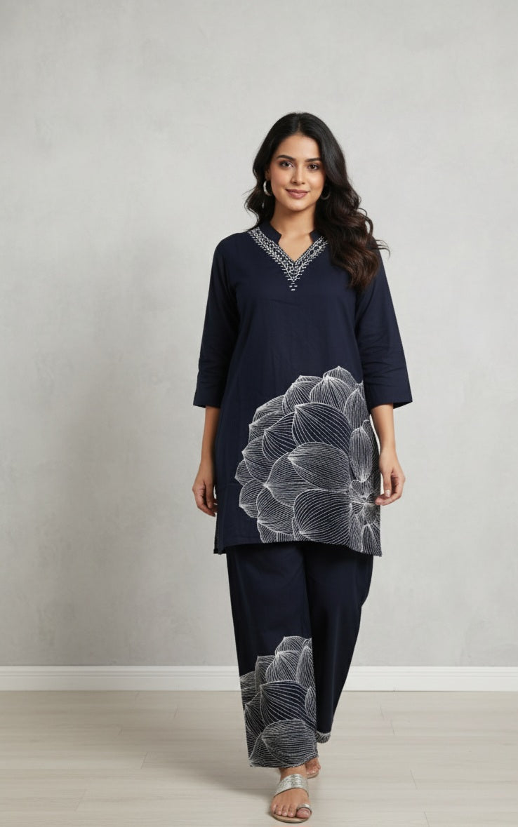 Blissful Cotton Floral Cord Set