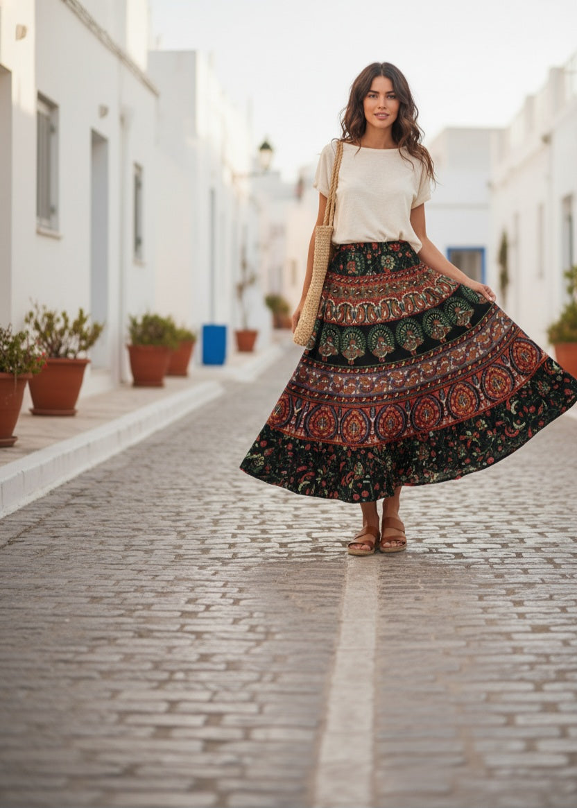 The Jaipuri Wanderer Maxi Skirt