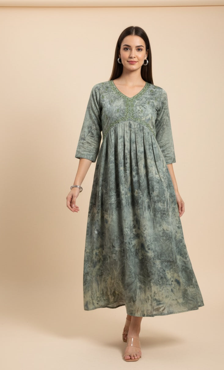 The Sage Mist Embellished Maxi Dress