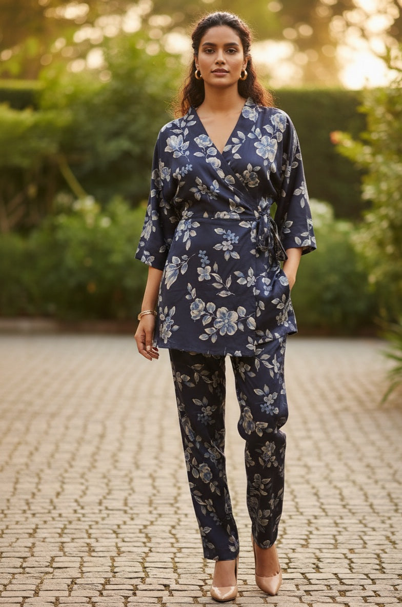 Cotton Silk Floral Cord Set: Effortless Elegance