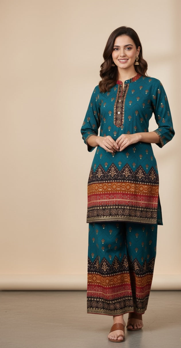 Sundri Cotton Printed Cord Set