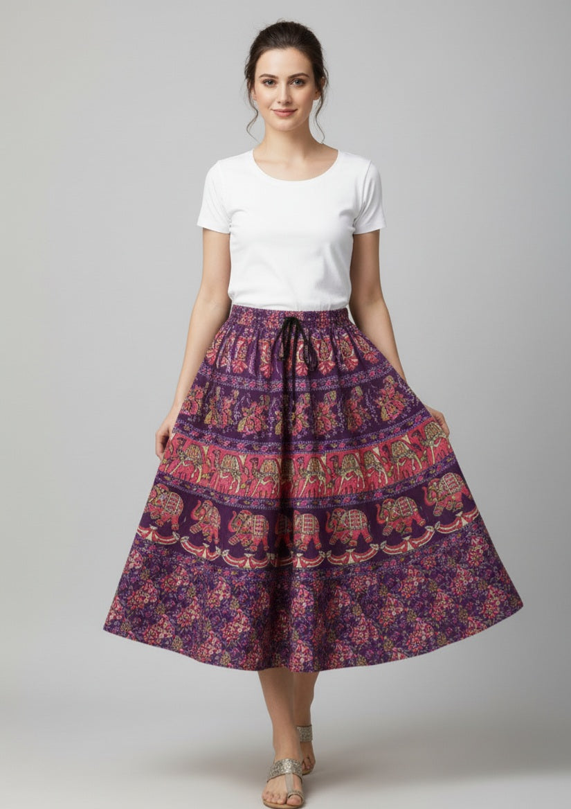 Your New Favorite 3/4 Elephant print Skirt