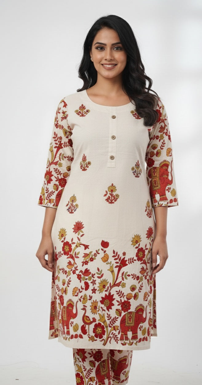 Elegant Handcrafted Cotton Co-ord Set