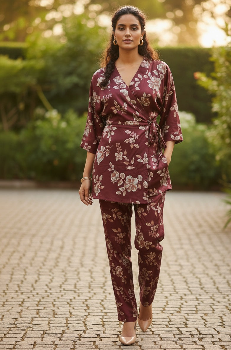 Cotton Silk Floral Cord Set: Effortless Elegance