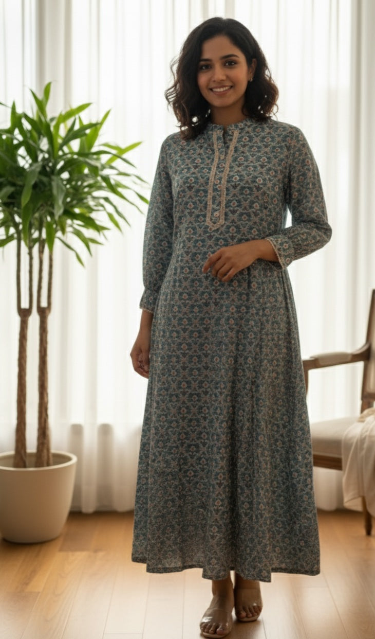 🌼 Chic Comfort: Block Print Cotton Maxi Dresses ☀️