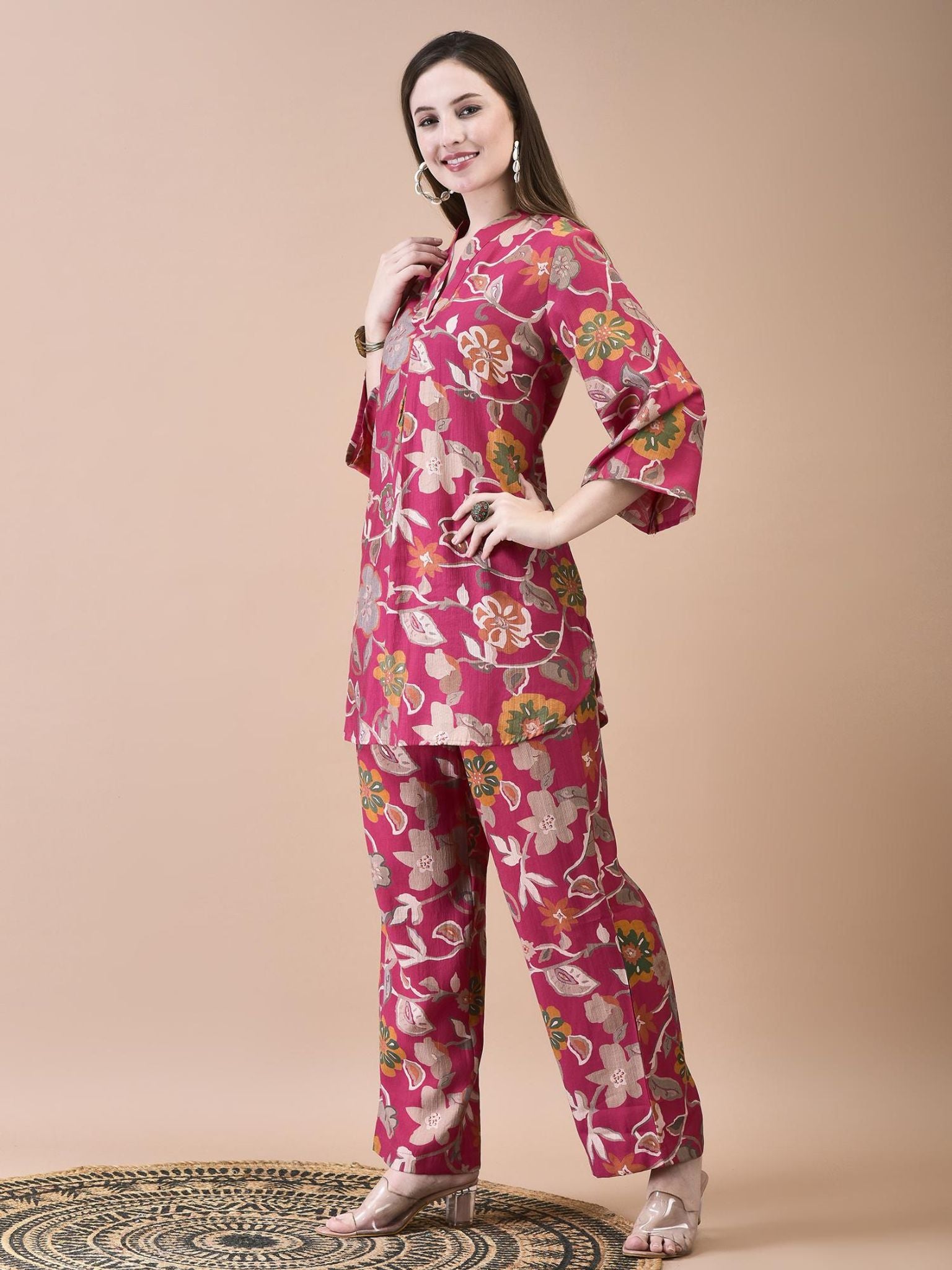 Women Liva Floral Print Co-Ord Set