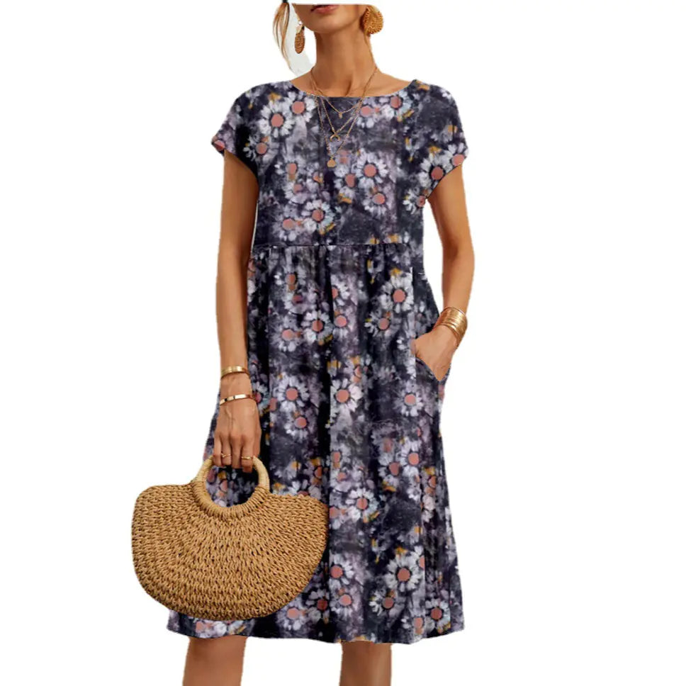 2024 Fashion Women's Loose Cotton Linen Summer Dress